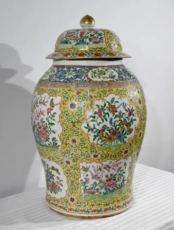 Importante Potiche en Porcelaine, Canton – Fin XIXe