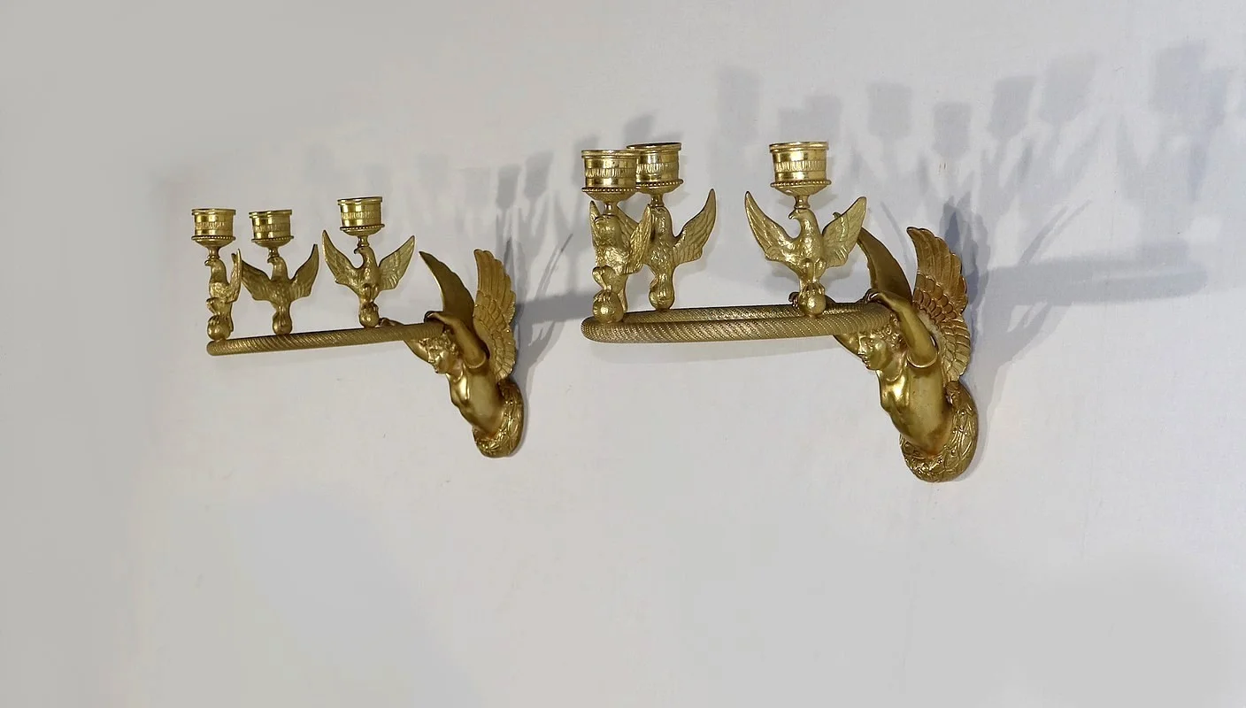 PAIR OF CANDLE WALL LIGHTS