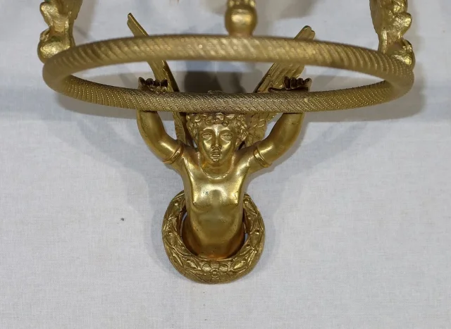 Paire d’Appliques Porte-bougies en Bronze doré, Empire – Début XIXe