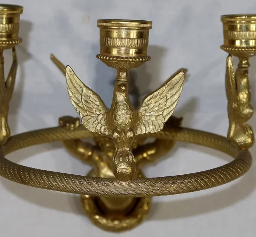 Paire d’Appliques Porte-bougies en Bronze doré, Empire – Début XIXe