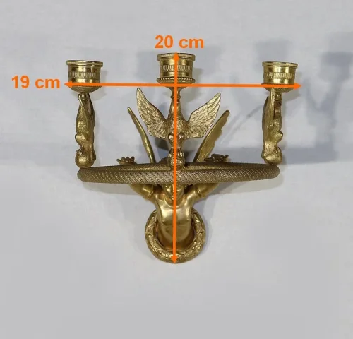 Paire d’Appliques Porte-bougies en Bronze doré, Empire – Début XIXe