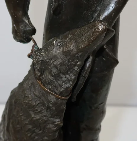 Important Bronze « La Dame au Lévrier » d’après D. Chiparus – XXe