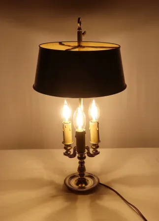 Lampe Bouillotte en Bronze Doré, goût Empire – 1900