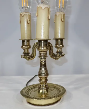 Lampe Bouillotte en Bronze Doré, goût Empire – 1900