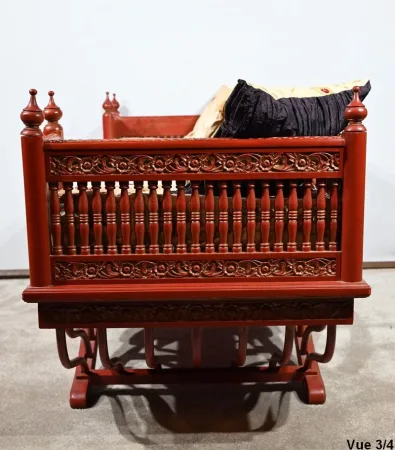 Palanquin Barreaudé en Teck, Chine – Fin XIXe