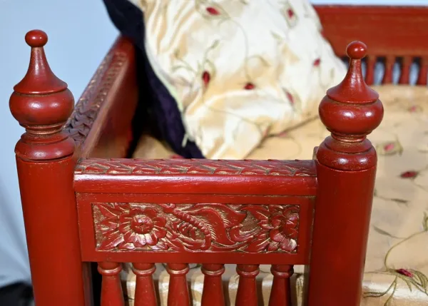 Palanquin Barreaudé en Teck, Chine – Fin XIXe