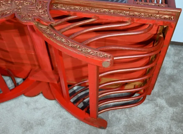 Palanquin Barreaudé en Teck, Chine – Fin XIXe