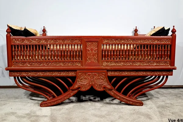 Palanquin Barreaudé en Teck, Chine – Fin XIXe