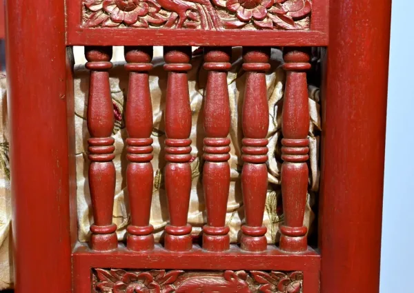 Palanquin Barreaudé en Teck, Chine – Fin XIXe