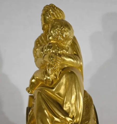Pendule en Bronze Doré « La Vierge à la Chaise » – 1ère partie XIXe