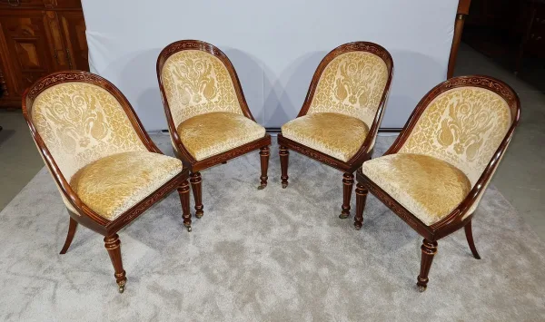 Suite de 4 Chaises en Palissandre, époque Charles X – Début XIXe