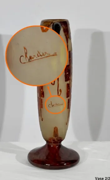 Paire de Vases « Le Verre Français », signés Charder, Art Déco – 1927