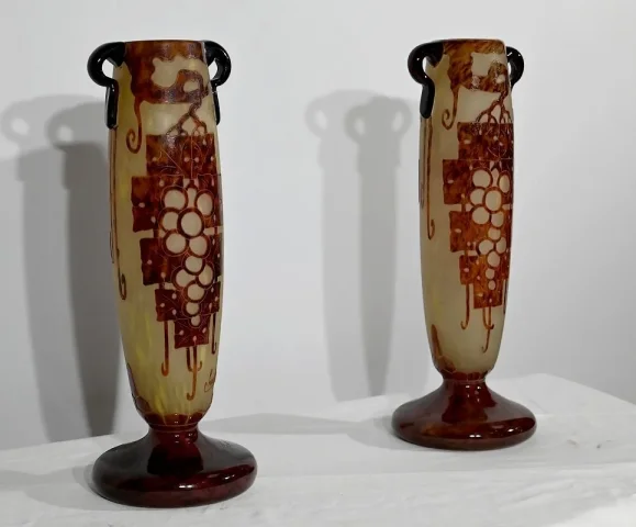 PAIR OF VASES signed CHARDER