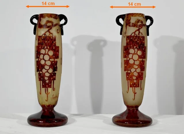 PAIR OF VASES signed CHARDER