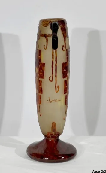 Paire de Vases « Le Verre Français », signés Charder, Art Déco – 1927