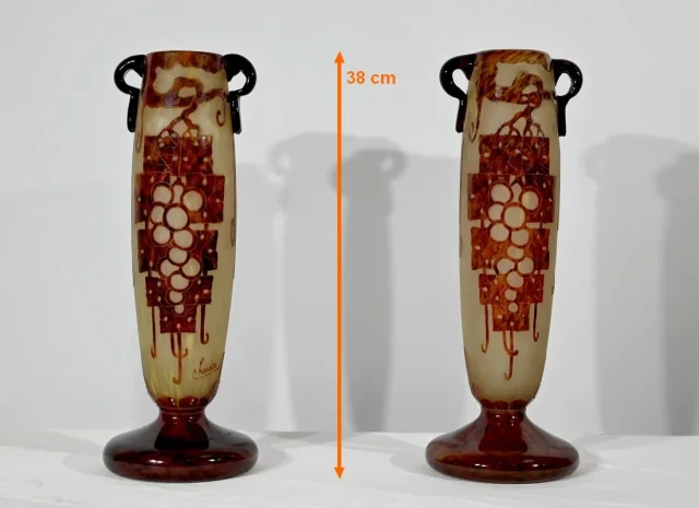 PAIR OF VASES signed CHARDER