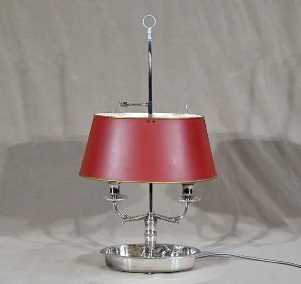 Lampe Bouillotte en Métal Argenté – Début XXe