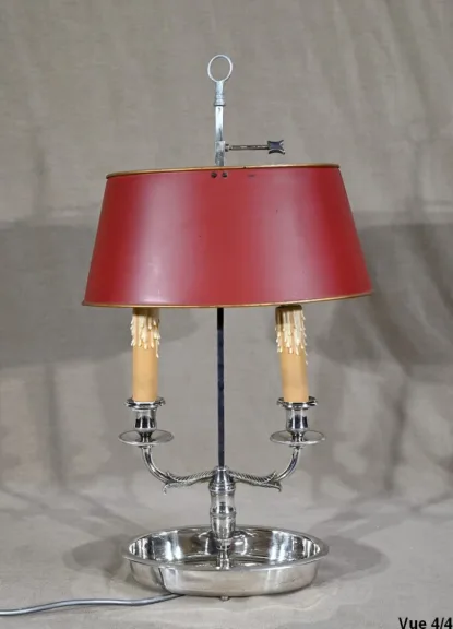 Lampe Bouillotte en Métal Argenté – Début XXe