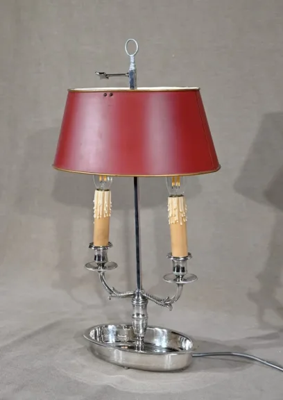 Lampe Bouillotte en Métal Argenté – Début XXe