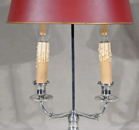 Lampe Bouillotte en Métal Argenté – Début XXe