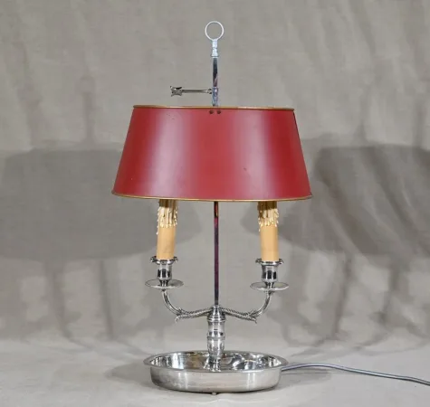 Lampe Bouillotte en Métal Argenté – Début XXe