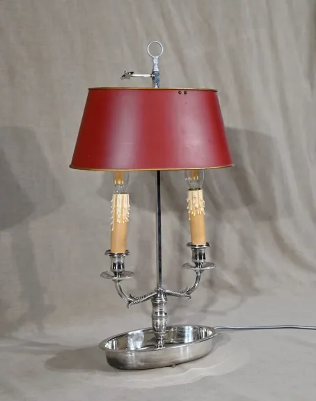 Lampe Bouillotte en Métal Argenté – Début XXe