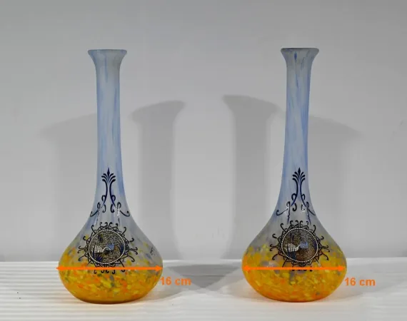 Paire de Vases en Pâte de Verre, signés Legras – Fin XIXe