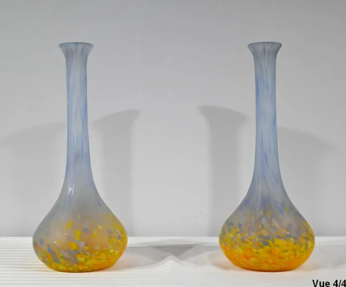 Paire de Vases en Pâte de Verre, signés Legras – Fin XIXe
