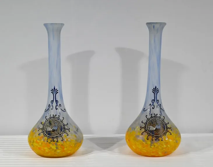 Paire de Vases en Pâte de Verre, signés Legras – Fin XIXe