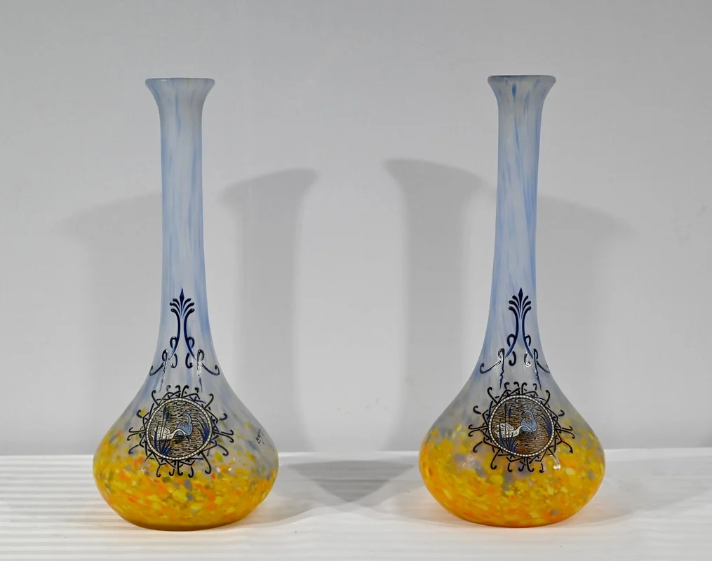 Paire de Vases en Pâte de Verre, signés Legras – Fin XIXe