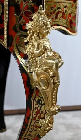 Table d’Apparat Violonée en Poirier Noirci, style Boulle, époque Napoléon III – Milieu XIXe