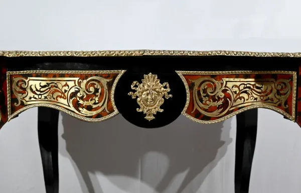 Table d’Apparat Violonée en Poirier Noirci, style Boulle, époque Napoléon III – Milieu XIXe