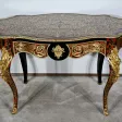 Table d’Apparat Violonée en Poirier Noirci, style Boulle, époque Napoléon III – Milieu XIXe