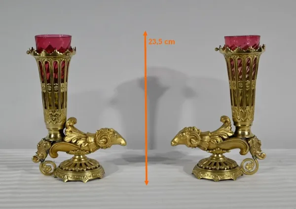 PAIR OF RYTHON VASES
