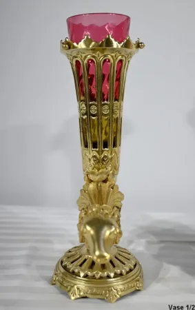 PAIR OF RYTHON VASES