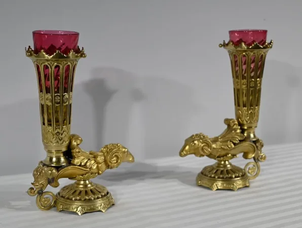 PAIR OF RYTHON VASES
