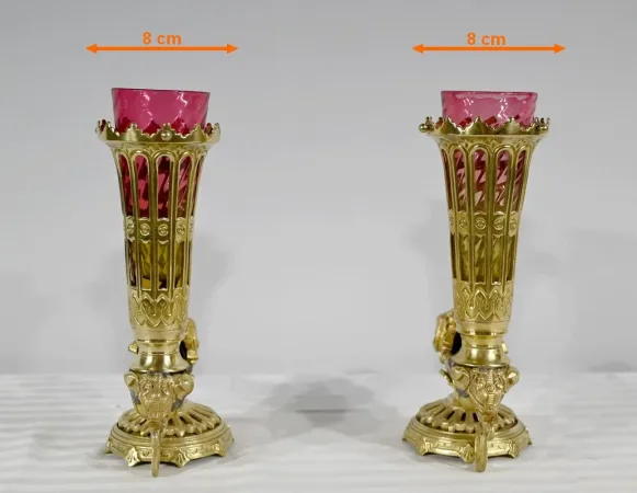 PAIR OF RYTHON VASES
