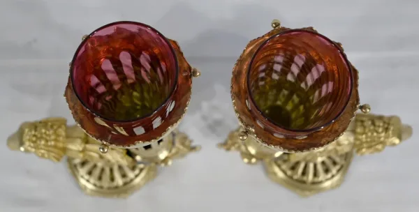 PAIR OF RYTHON VASES