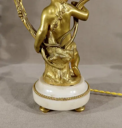Paire de Chandeliers en Bronze Doré, goût Louis XVI – XIXe