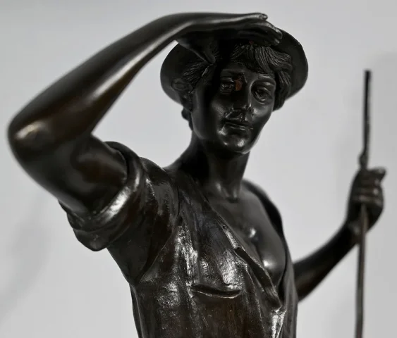Bronze « Le Faucheur », signé E.Aizelin – 2ème partie du XIXe