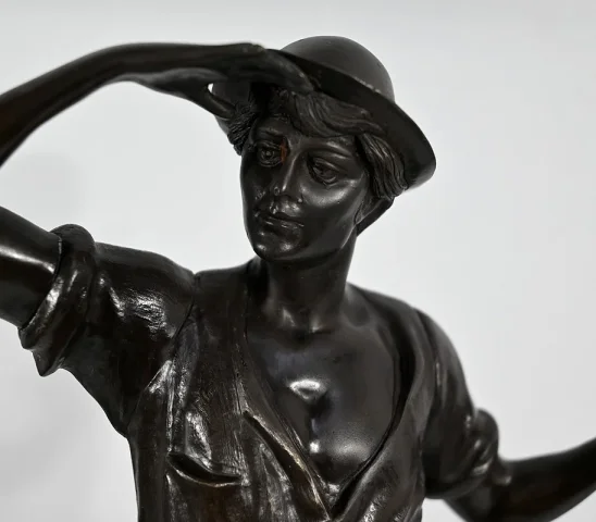 Bronze « Le Faucheur », signé E.Aizelin – 2ème partie du XIXe