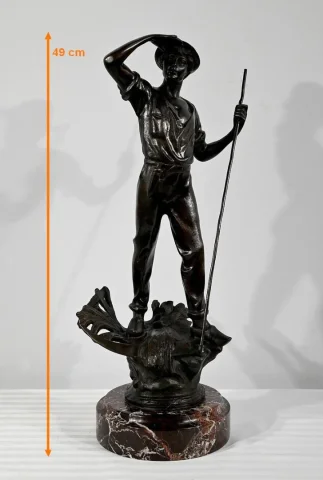 Bronze « Le Faucheur », signé E.Aizelin – 2ème partie du XIXe