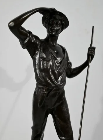 Bronze « Le Faucheur », signé E.Aizelin – 2ème partie du XIXe