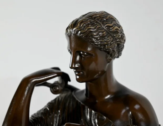 Important Bronze « Diane de Gabies », d’après Praxitèle – Début XXe