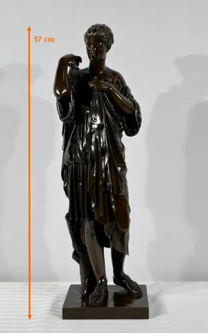 Important Bronze « Diane de Gabies », d’après Praxitèle – Début XXe