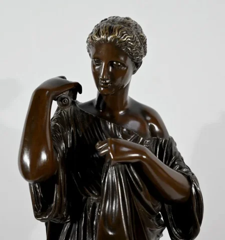 Important Bronze « Diane de Gabies », d’après Praxitèle – Début XXe