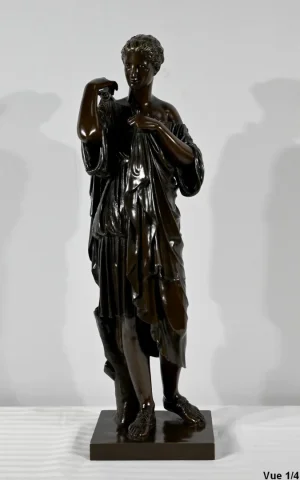 Important Bronze « Diane de Gabies », d’après Praxitèle – Début XXe