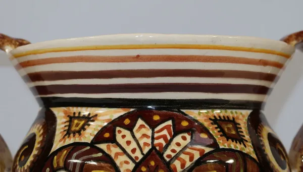 Vase en Faïence signé P. Fouillen, Henriot Quimper - 1940
