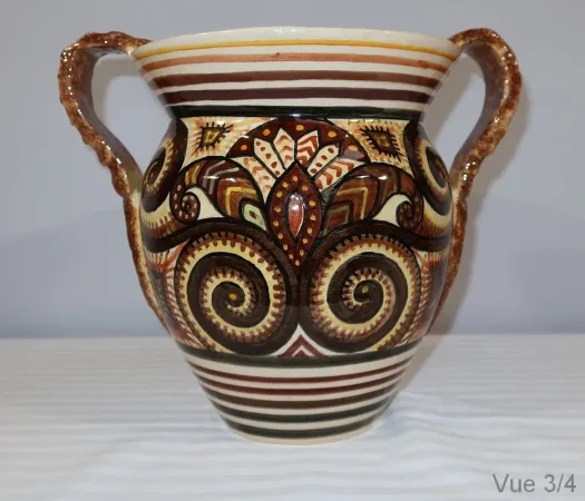 Vase en Faïence signé P. Fouillen, Henriot Quimper - 1940
