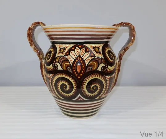 Vase en Faïence signé P. Fouillen, Henriot Quimper - 1940